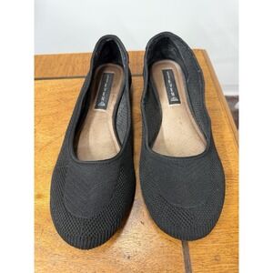 STEVEN New York Women's 9.5 Knit Ballet Flats Round Toe Black Shoes Slip On